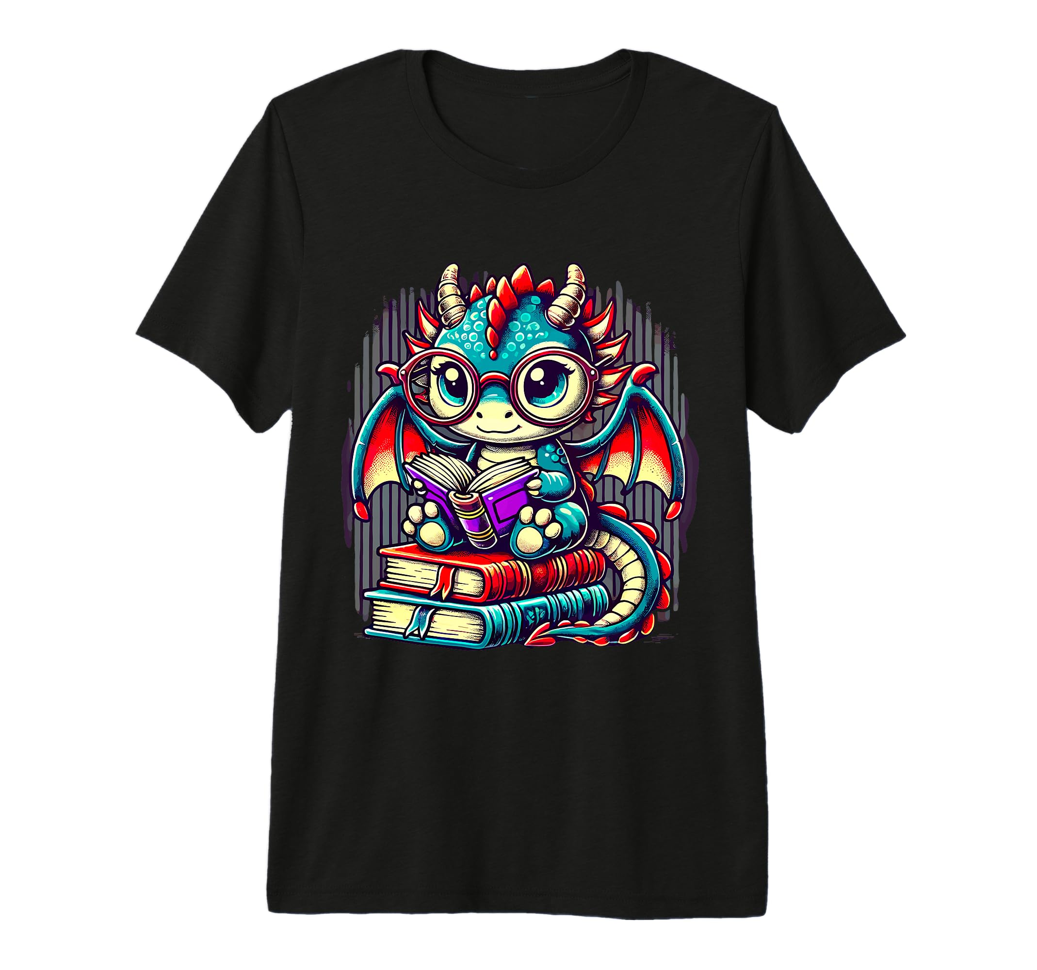 Book Dragon Reading Tri Blend T-Shirt - Novelty Apparel Men Women - T-Shirt, Sweatshirt, Hoodie
