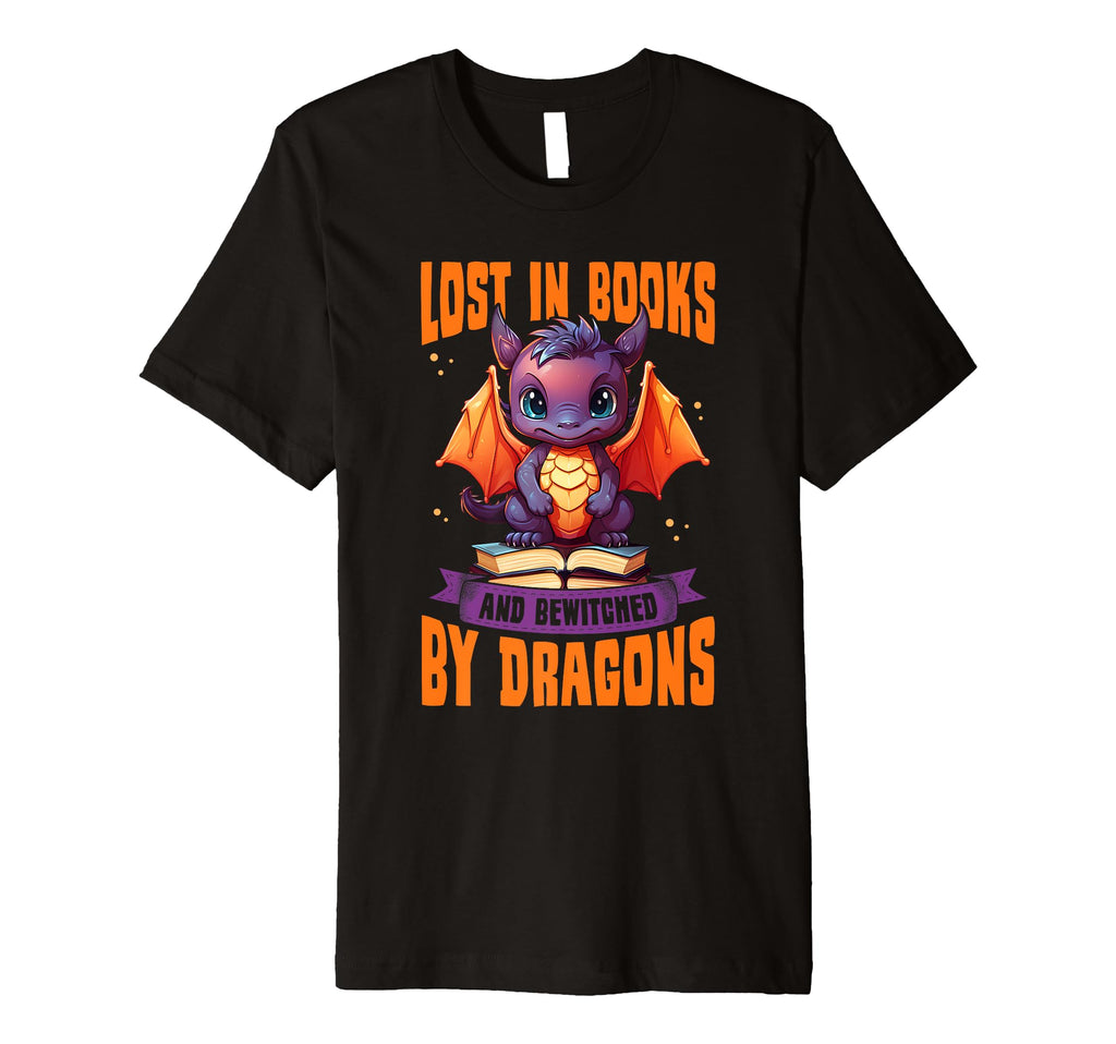 Mythology Fantasy Book Lover Dragon T-Shirt - Custom Art Print Unisex - T-Shirt, Sweatshirt, Hoodie