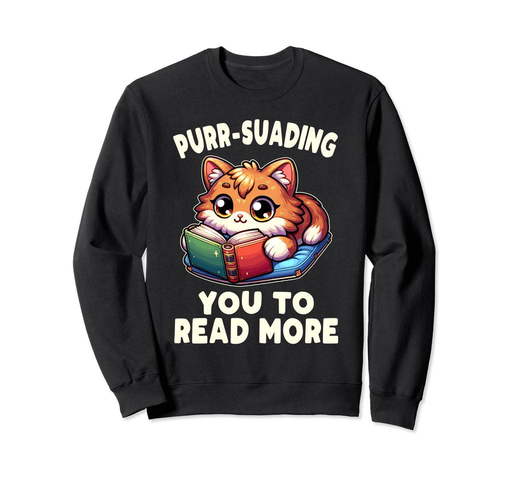 Reading Book Cat Library Reading Sweatshirt - Novelty Apparel Unisex - T-Shirt, Sweatshirt, Hoodie