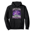 Just Who Loves Books And Dragons Hoodie - Fun Novelty Design Men Women - T-Shirt, Sweatshirt, Hoodie