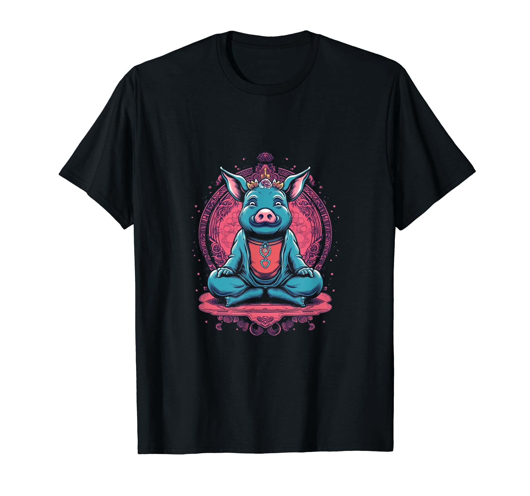 Yoga Pig Meditation Zen Mindfulness T-Shirt - Minimalist Print Unisex - T-Shirt, Sweatshirt, Hoodie