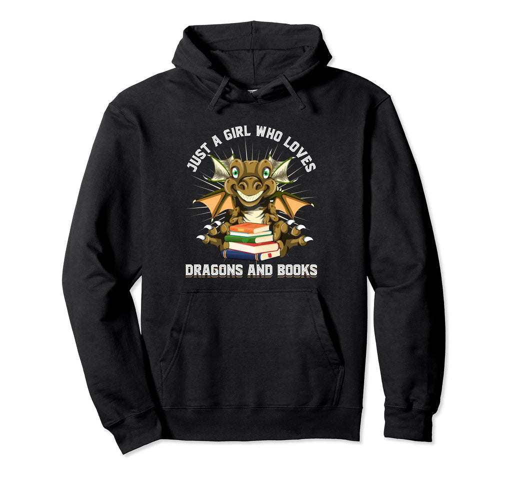 Just Who Loves Dragons And Books Hoodie - Unique Graphic for Adults - T-Shirt, Sweatshirt, Hoodie