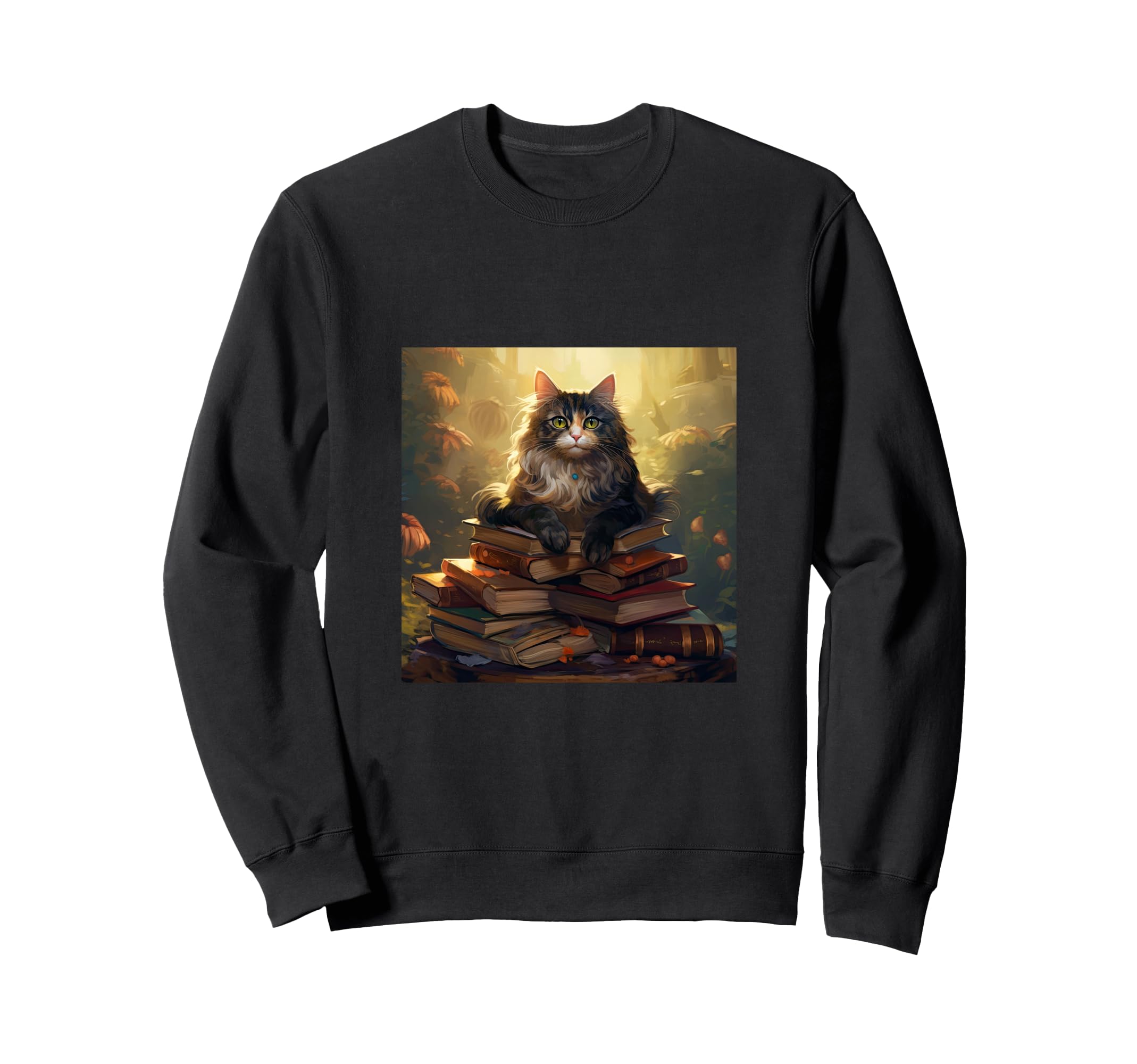 Book Nerd Cat Reading Library Sweatshirt - Aesthetic Graphic Unisex - T-Shirt, Sweatshirt, Hoodie