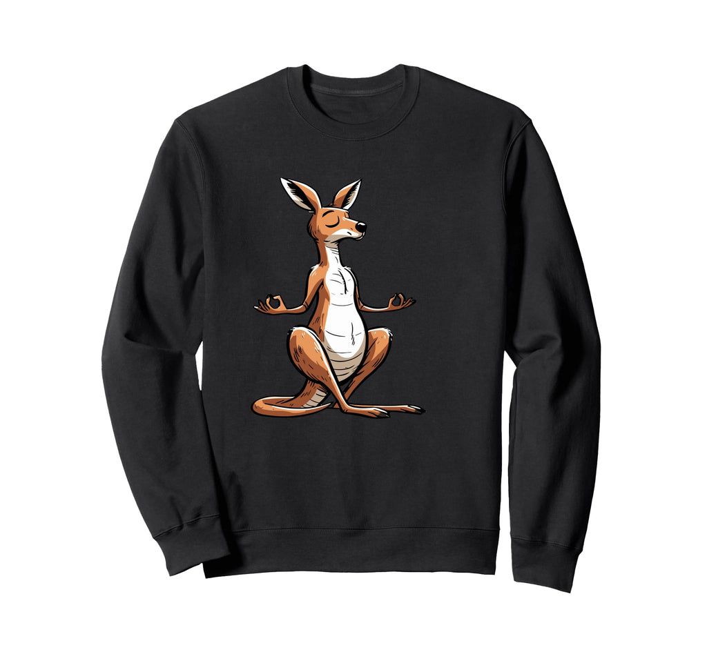 Meditation Kangaroo Yoga Pose Sweatshirt - Trendy Graphic Men Women - T-Shirt, Sweatshirt, Hoodie