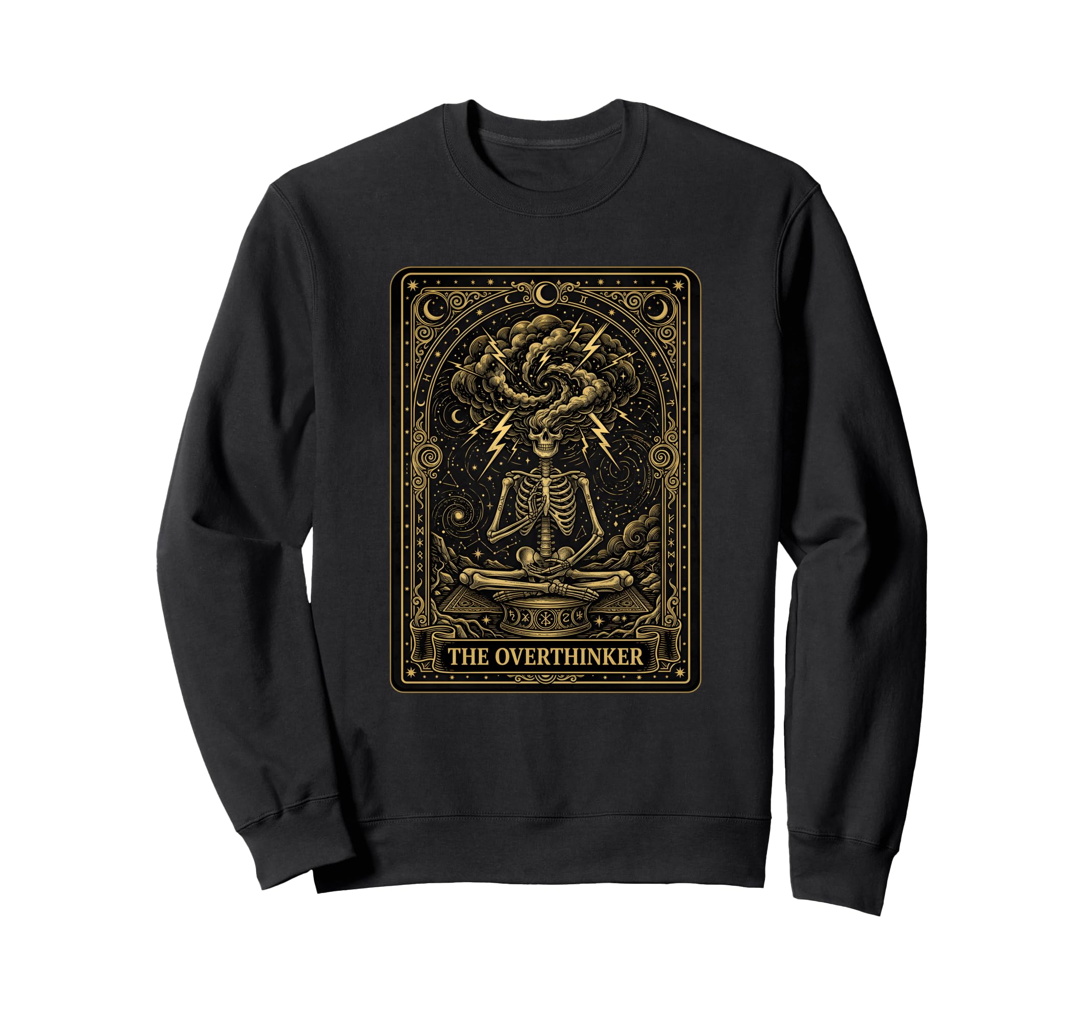 Funny Tarot Card Overthinker Sweatshirt - Unique Graphic Men Women - T-Shirt, Sweatshirt, Hoodie