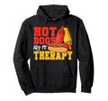 Hot Dog Hot Dogs Are My Therapy Hoodie - Graphic Print for Adults - T-Shirt, Sweatshirt, Hoodie