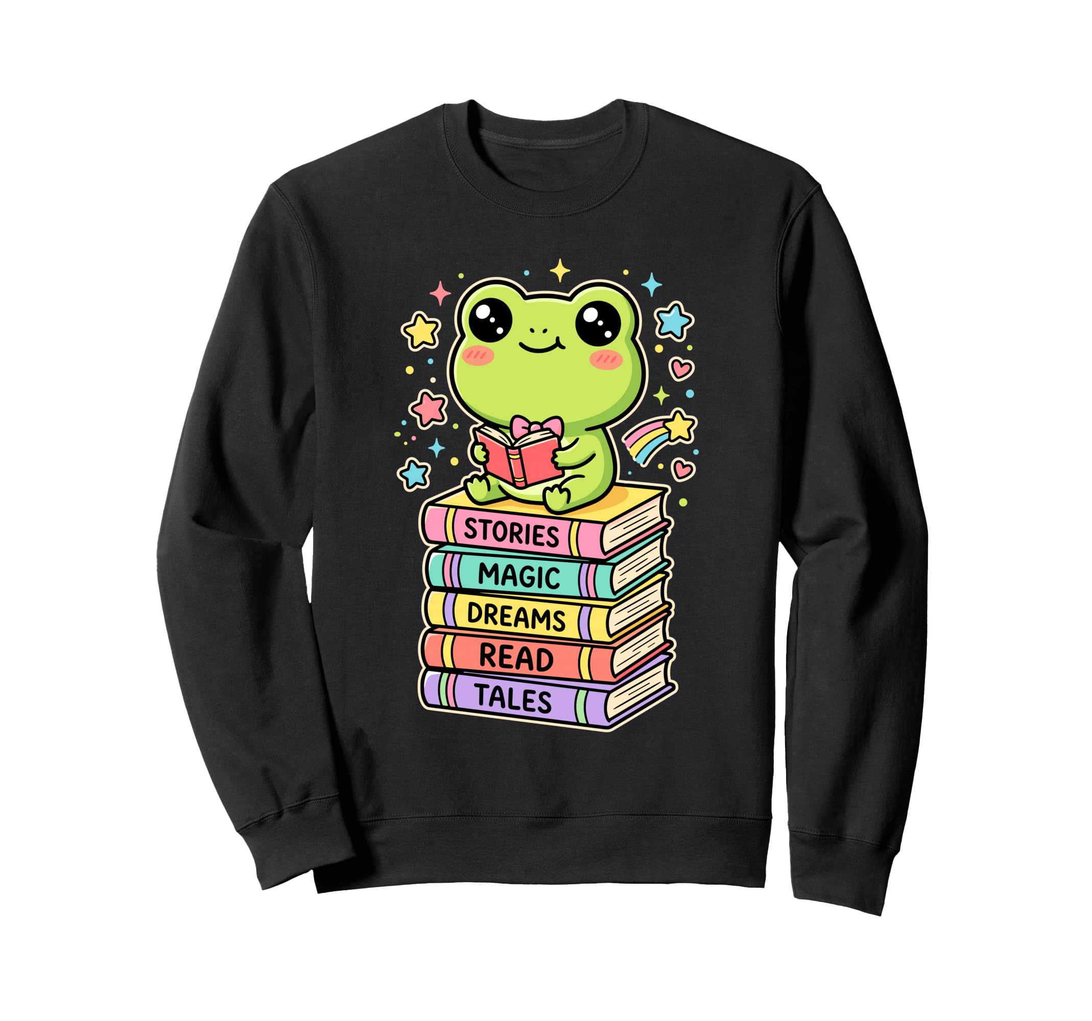 Funny Frog Reading Books Bookworm Sweatshirt - Minimalist Print Men Women - T-Shirt, Sweatshirt, Hoodie