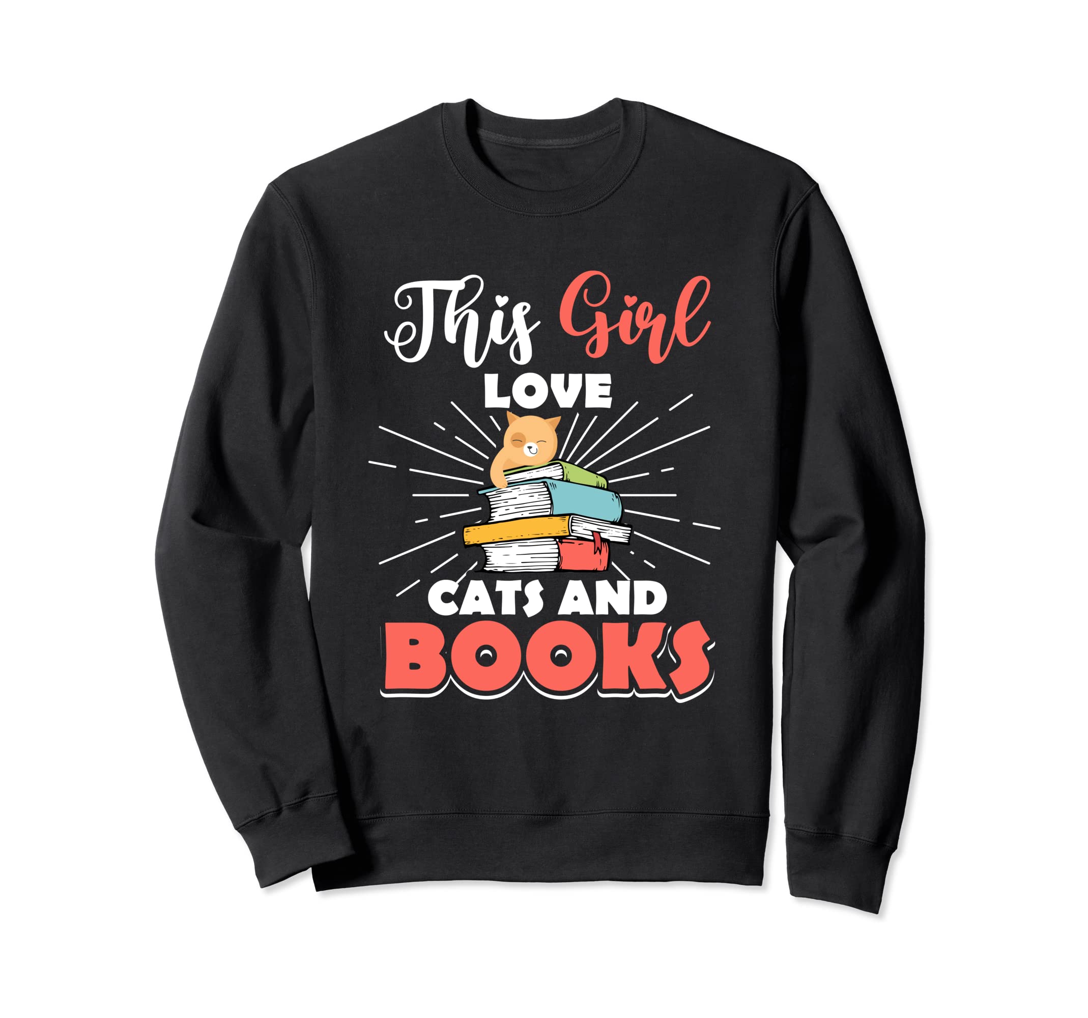 Cats And Books This Love Cats And Sweatshirt - Aesthetic Graphic Unisex - T-Shirt, Sweatshirt, Hoodie