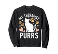 My Therapist Purrs Funny Cat Lover Sweatshirt - Trendy Graphic for Adults - T-Shirt, Sweatshirt, Hoodie