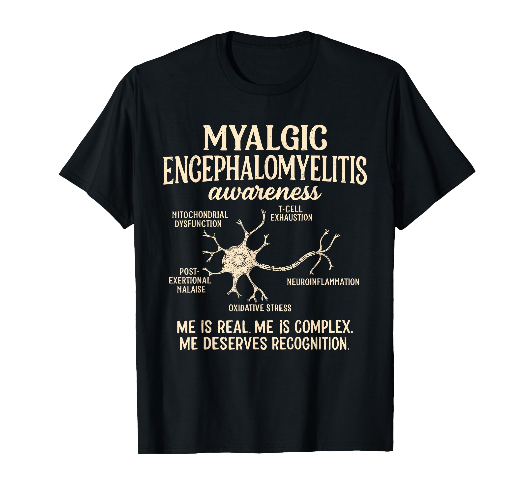 Me Cfs Warrior Chronic Myalgic T-Shirt - Custom Art Print for Adults - T-Shirt, Sweatshirt, Hoodie