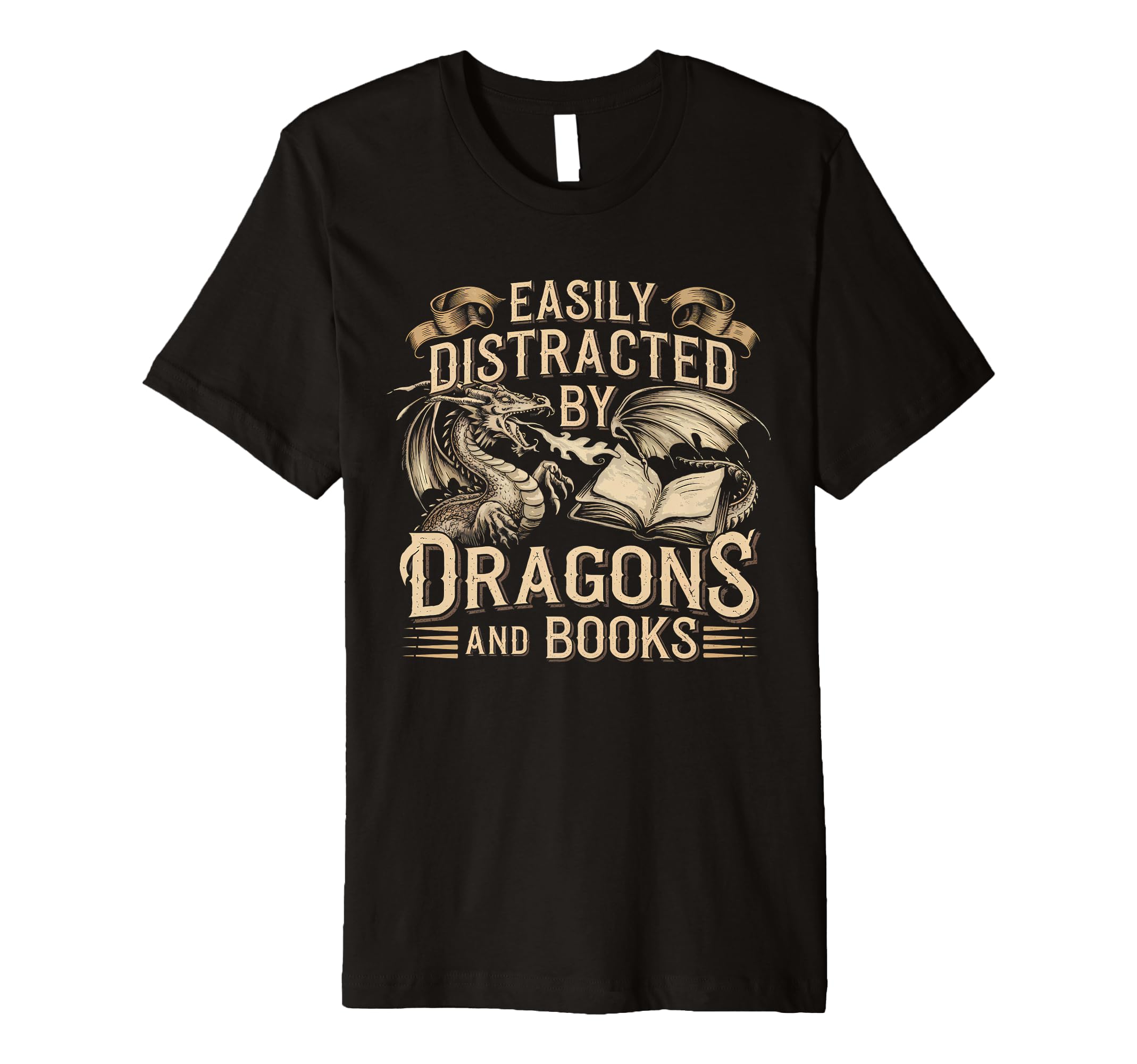 Easily Distracted Books Dragons T-Shirt - Casual Everyday Wear Unisex - T-Shirt, Sweatshirt, Hoodie