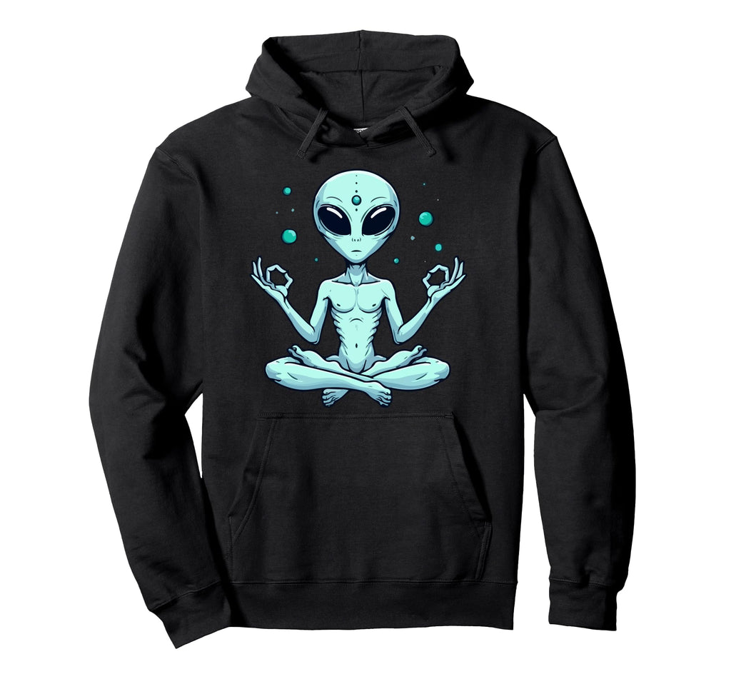 Meditation Alien Yoga Pose Relaxing Animal Hoodie - Novelty Apparel Unisex - T-Shirt, Sweatshirt, Hoodie