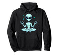 Meditation Alien Yoga Pose Relaxing Animal Hoodie - Novelty Apparel Unisex - T-Shirt, Sweatshirt, Hoodie
