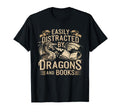 Easily Distracted Books Dragons Funny T-Shirt - Graphic Print Men Women - T-Shirt, Sweatshirt, Hoodie