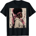 Afro American Modern Samurai Girl as Black Anime Warrior T-Shirt Unisex T-shirt, Sweatshirt, Hoodie, Long Sleeve Tee - T-Shirt, Sweatshirt, Hoodie