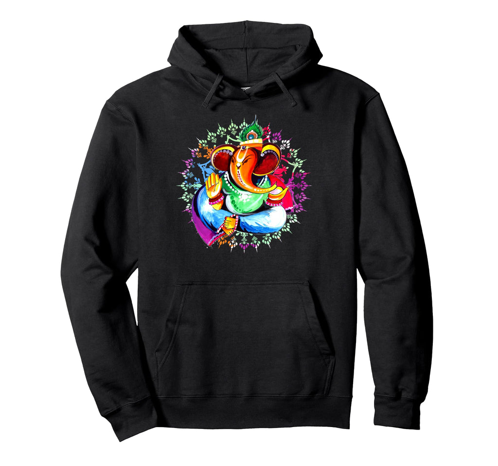 Ganesha Yoga Mandala Meditation Namaste Zen Hoodie - Unique Graphic Unisex - T-Shirt, Sweatshirt, Hoodie