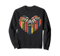 Book Lover Heart Shape Bookish Sweatshirt - Graphic Print Men Women - T-Shirt, Sweatshirt, Hoodie
