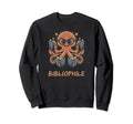 Octopus Bibliophile Reading Book Sweatshirt - Graphic Print for Adults - T-Shirt, Sweatshirt, Hoodie