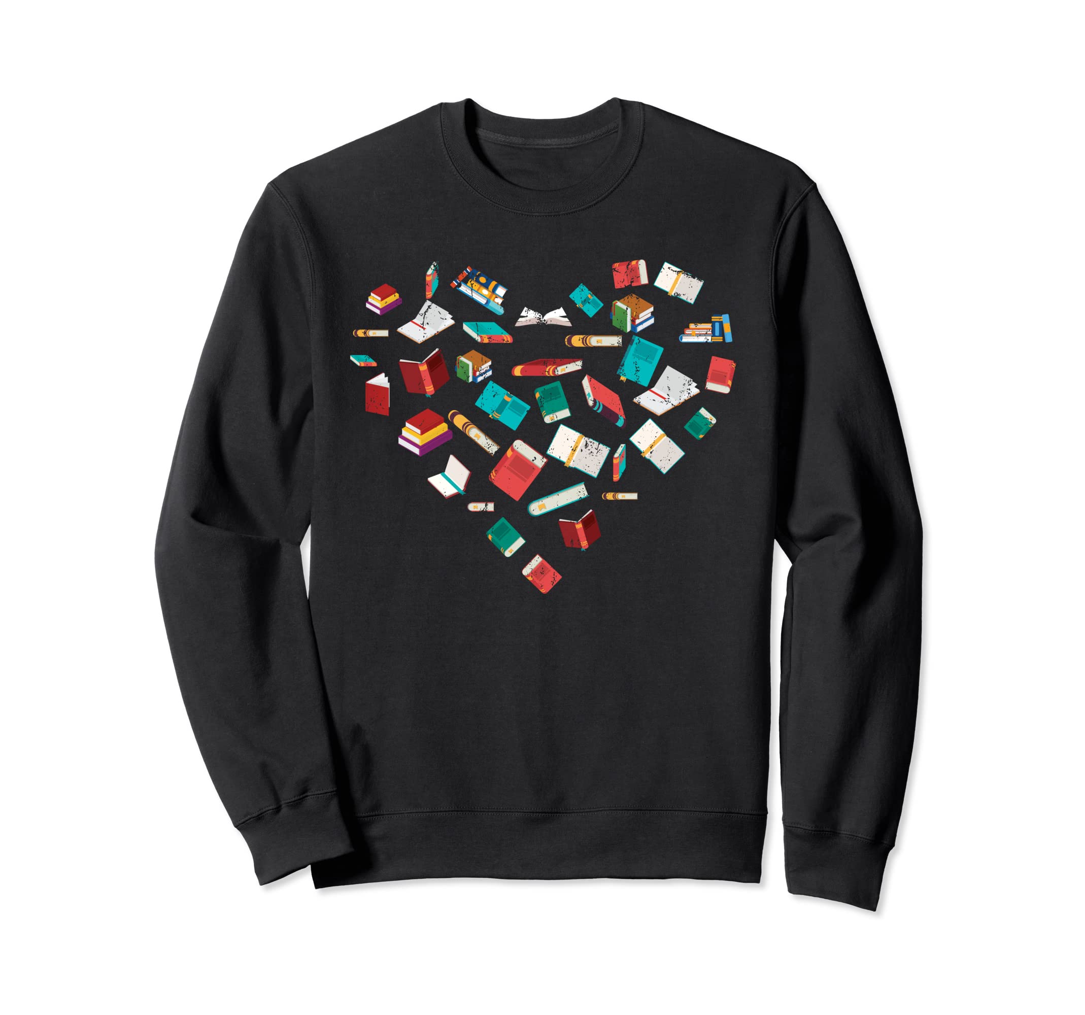 Book Heart Bookworm Librarian Sweatshirt - Casual Everyday Wear for Adults - T-Shirt, Sweatshirt, Hoodie
