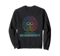 Powered Neurodiversity Brain Sweatshirt - Fun Novelty Design Men Women - T-Shirt, Sweatshirt, Hoodie