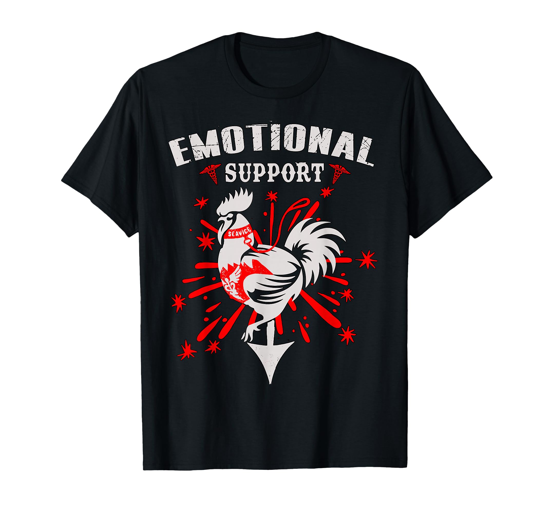 Emotional Support Chicken Emotional T-Shirt - Custom Art Print Unisex - T-Shirt, Sweatshirt, Hoodie