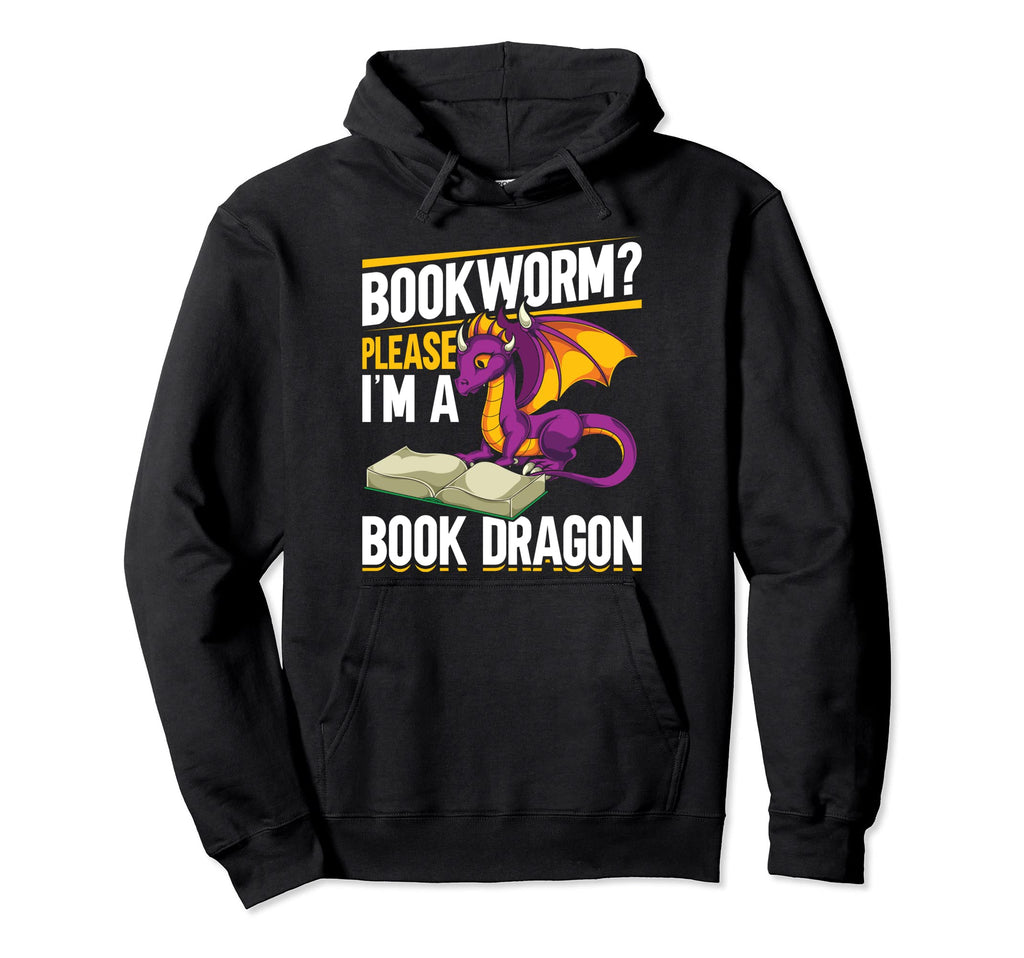 Im Book Dragon Book Reading Hoodie - Casual Everyday Wear Men Women - T-Shirt, Sweatshirt, Hoodie