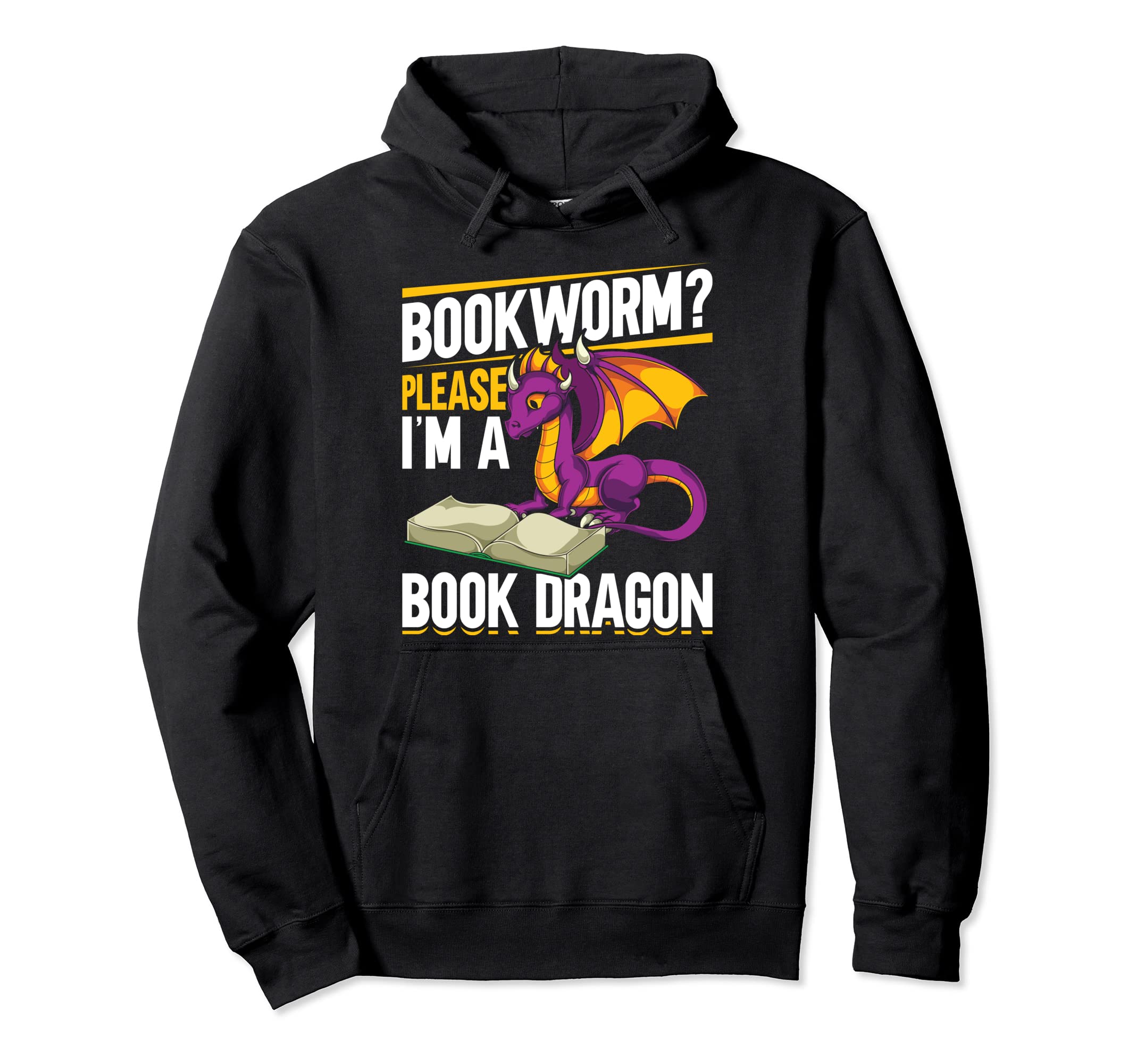 Im Book Dragon Book Reading Hoodie - Casual Everyday Wear Men Women - T-Shirt, Sweatshirt, Hoodie
