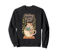 Cozy Cat Sleeping Books Coffee Sweatshirt - Aesthetic Graphic for Adults - T-Shirt, Sweatshirt, Hoodie