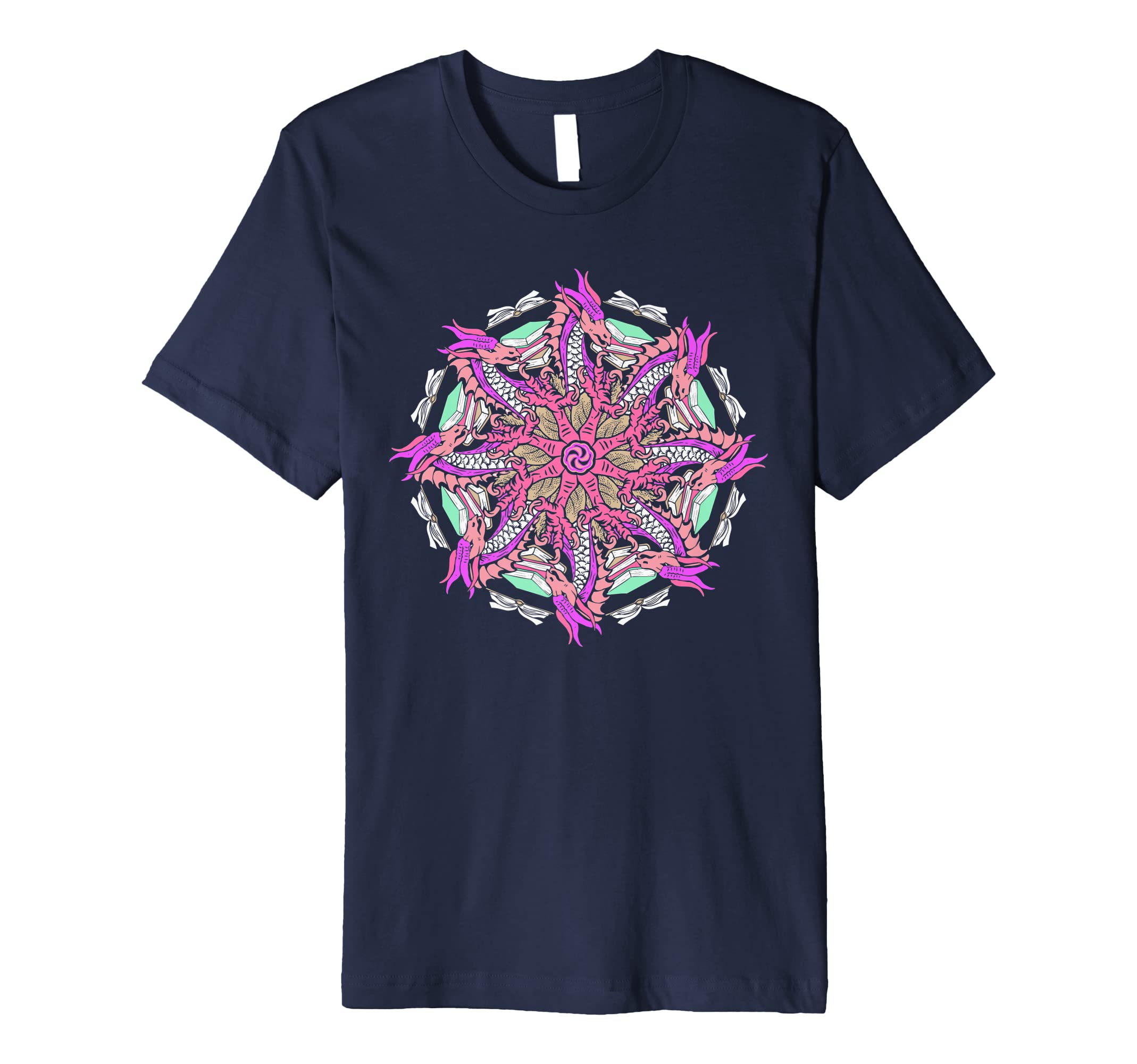 Dragons Books Mandala Artistic Fire T-Shirt - Streetwear Style Men Women - T-Shirt, Sweatshirt, Hoodie