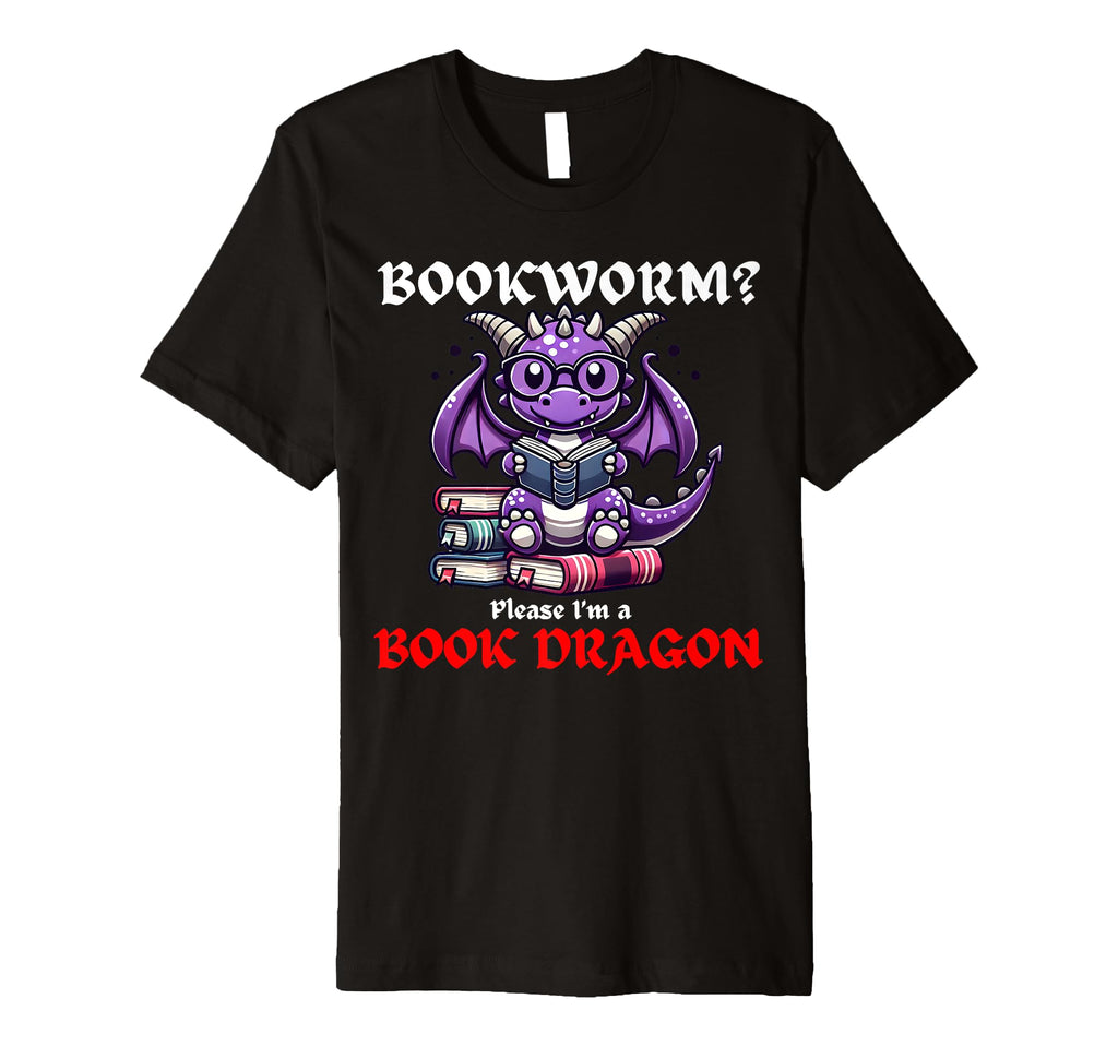 Funny Bookworm Dragon Bookworm Please T-Shirt - Unique Graphic Men Women - T-Shirt, Sweatshirt, Hoodie