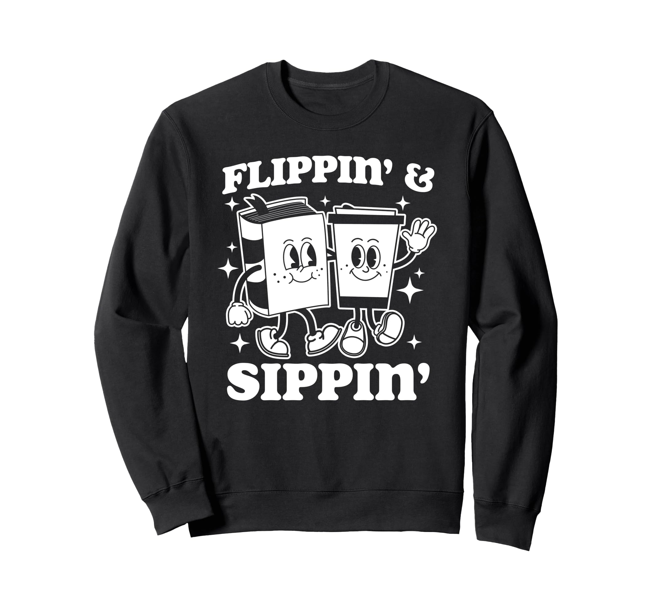 Flippin And Sippin Mascot Book And Sweatshirt - Unique Graphic for Adults - T-Shirt, Sweatshirt, Hoodie