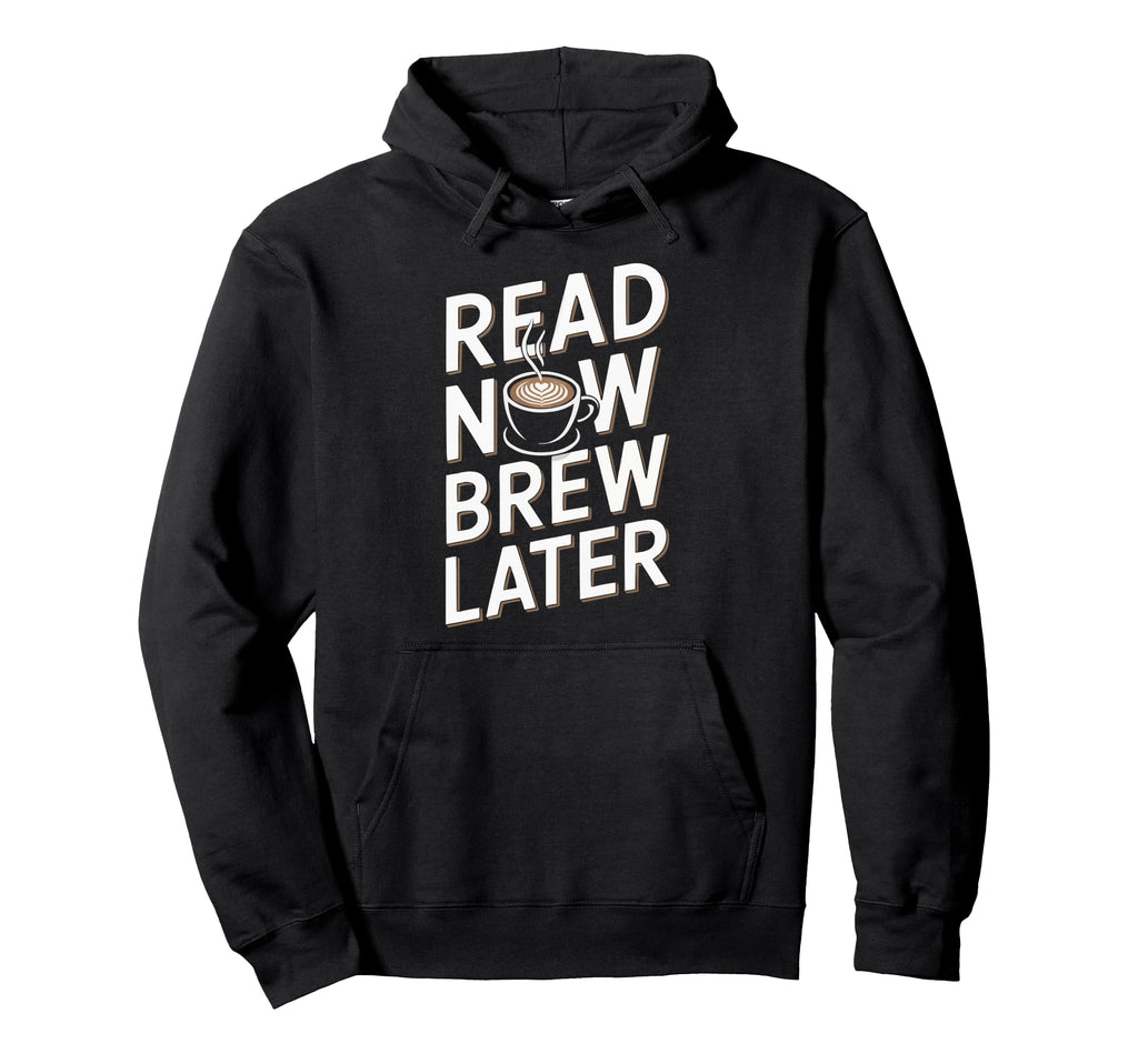 Drinking Coffee Book Lover Bookworm Hoodie - Fun Novelty Design for Adults - T-Shirt, Sweatshirt, Hoodie