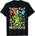 Watch Out Pre-K Here I Come Dino First Day of School Boy Kid T-Shirt Unisex T-shirt, Sweatshirt, Hoodie, Long Sleeve Tee - T-Shirt, Sweatshirt, Hoodie