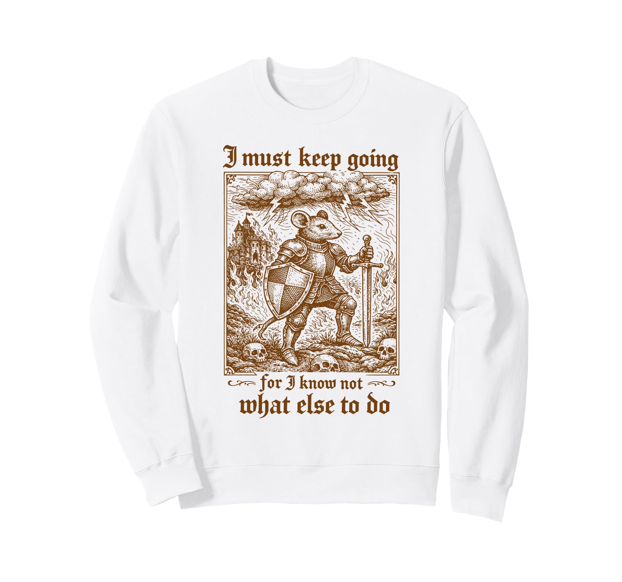 Medieval Knight Mouse Sweatshirt - Aesthetic Graphic for Adults - T-Shirt, Sweatshirt, Hoodie