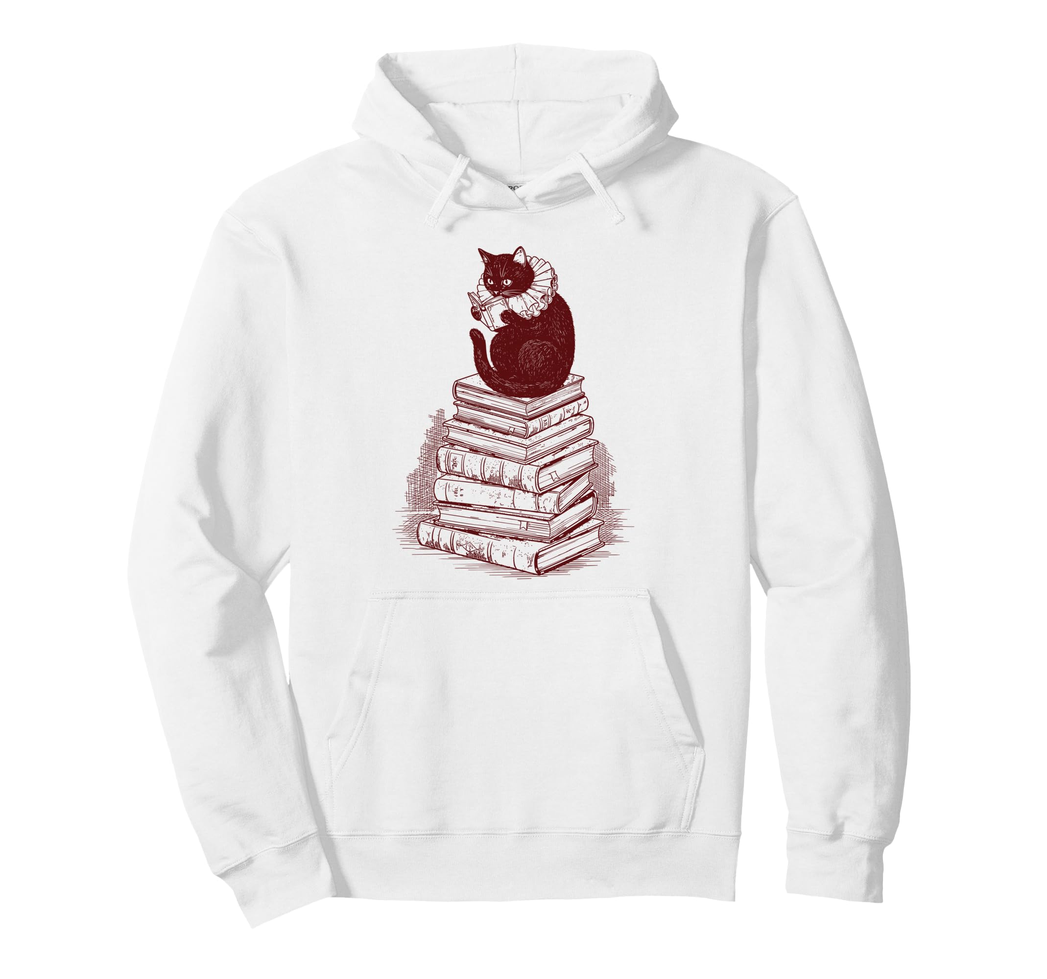 Literary Cat Books Reading World Hoodie - Fun Novelty Design Men Women - T-Shirt, Sweatshirt, Hoodie