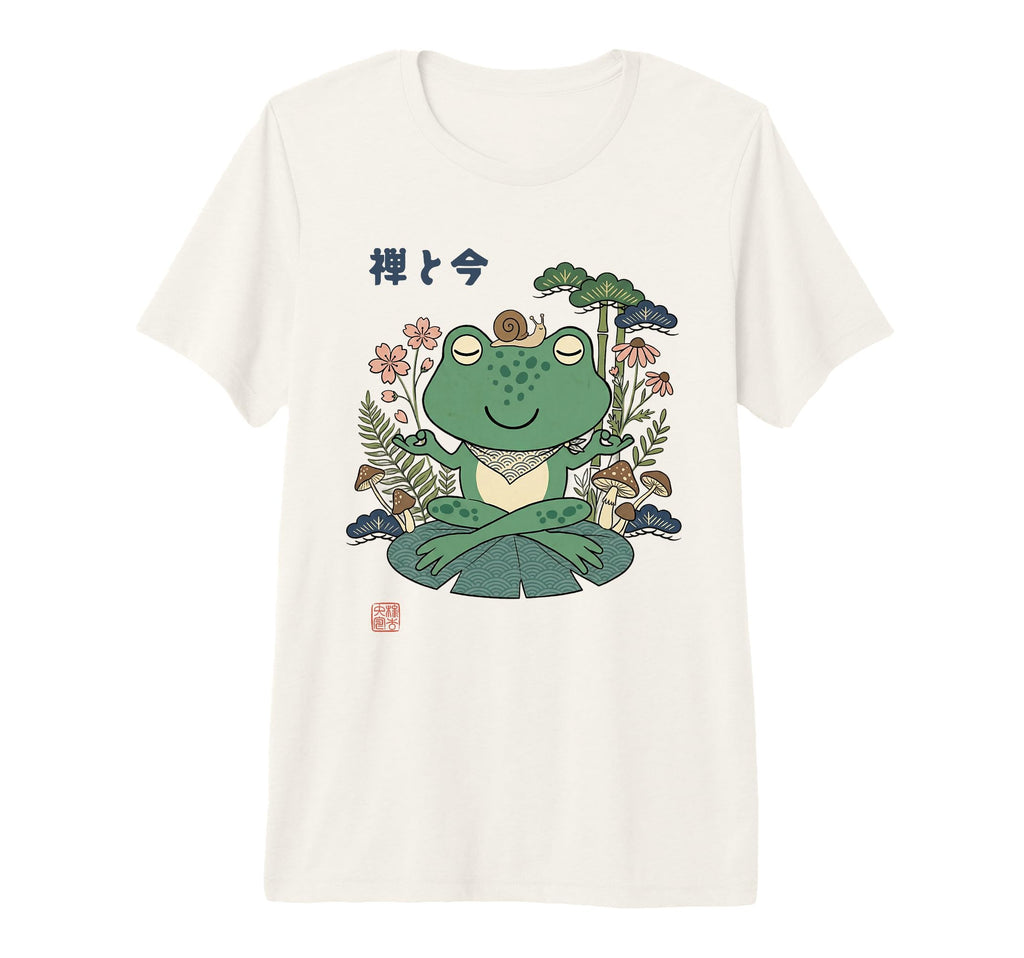 Kawaii Japanese Frog Meditation Zen Yoga T-Shirt - Streetwear Style Unisex - T-Shirt, Sweatshirt, Hoodie