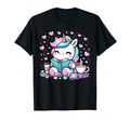 Funny Anime Kawaii Rainbow Unicorn Reading T-Shirt - Graphic Print Unisex - T-Shirt, Sweatshirt, Hoodie