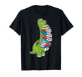 Dinosaur Carrying Books Love T-Shirt - Casual Everyday Wear for Adults - T-Shirt, Sweatshirt, Hoodie