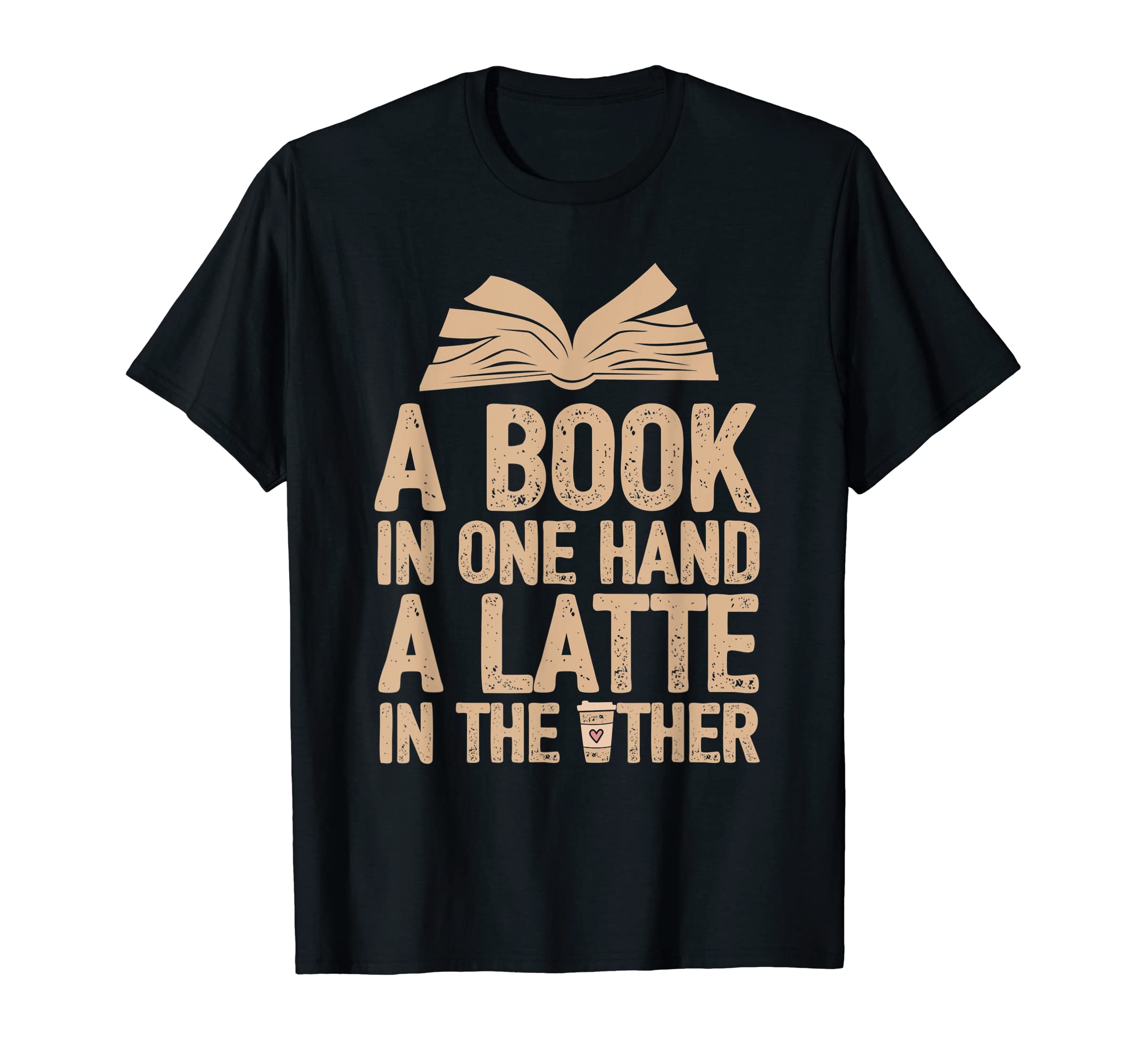 Book One Hand Latte Other Coffee Books T-Shirt - Custom Art Print Unisex - T-Shirt, Sweatshirt, Hoodie