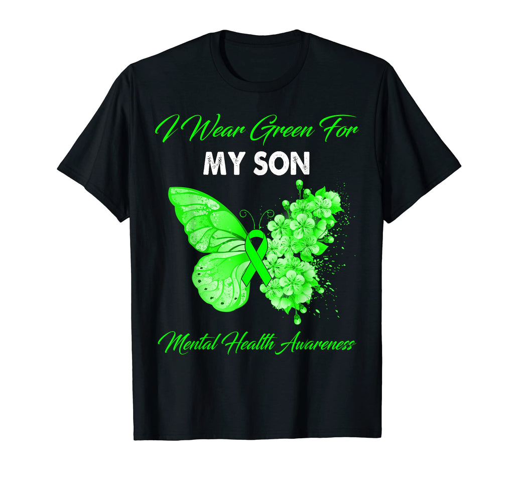 Butterfly I Wear Green My Son Mental T-Shirt - Streetwear Style Unisex - T-Shirt, Sweatshirt, Hoodie