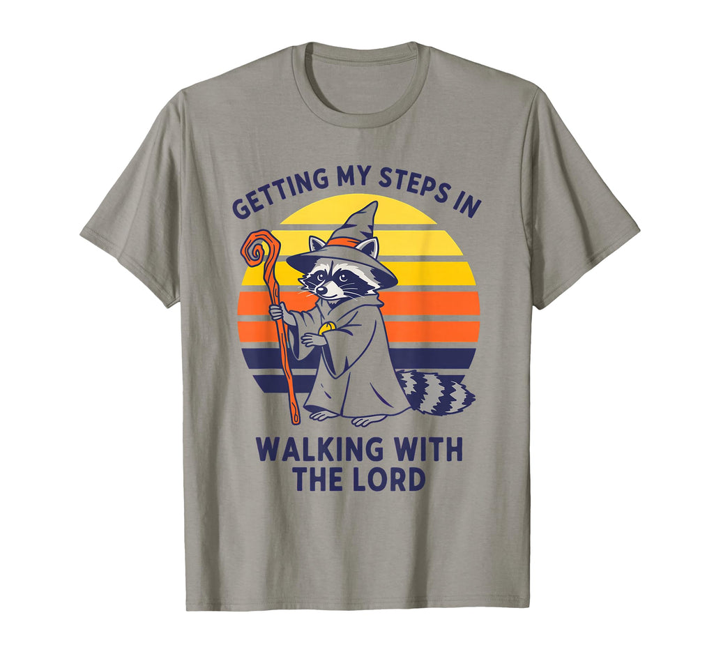 Getting My Steps Walking Lord Raccoon T-Shirt - Minimalist Print Unisex - T-Shirt, Sweatshirt, Hoodie