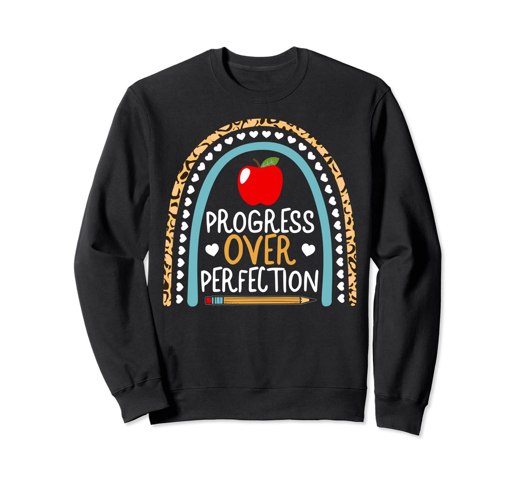 Progress Over Perfection Leopard Sweatshirt - Trendy Graphic Men Women - T-Shirt, Sweatshirt, Hoodie