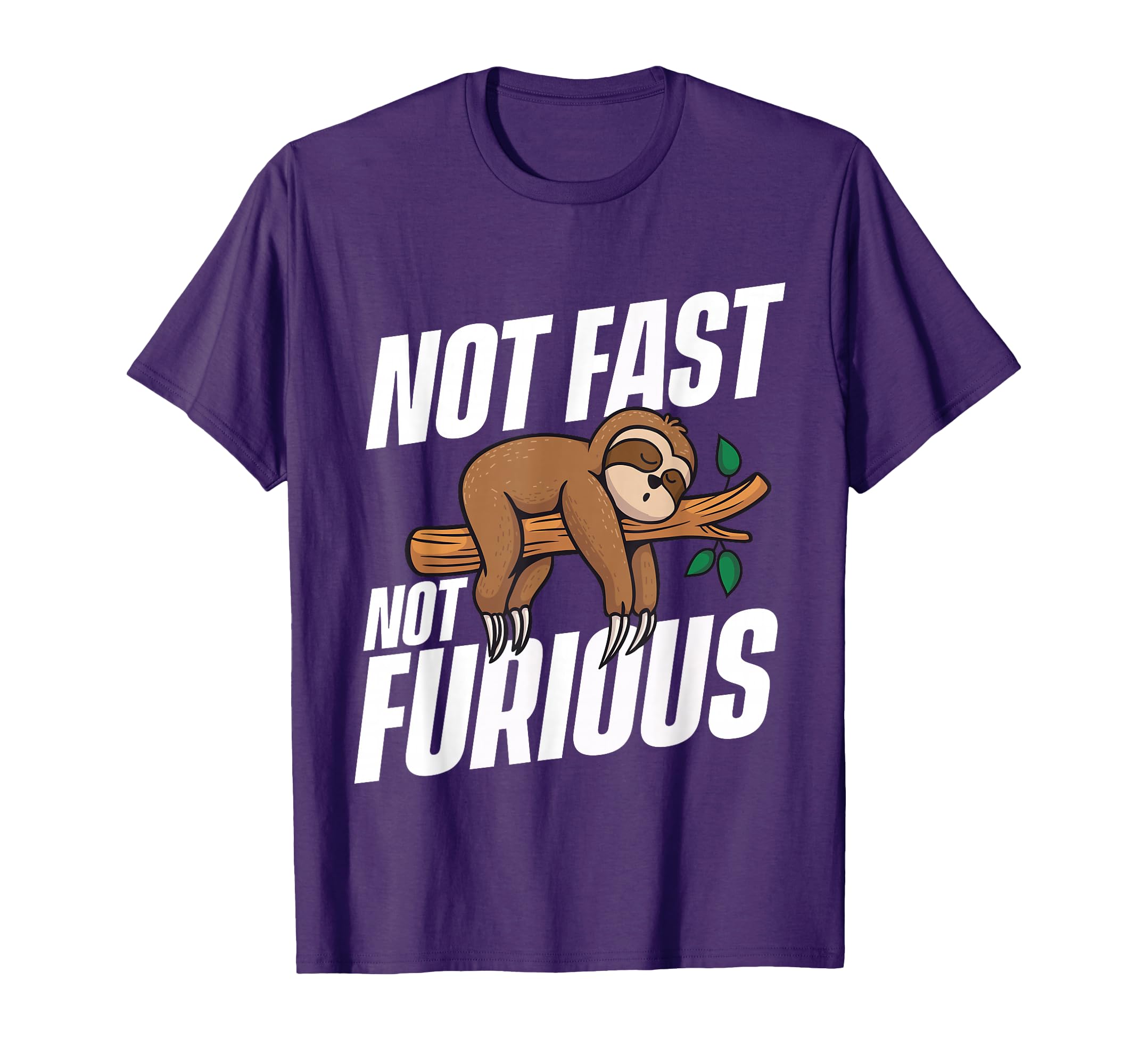 Not Fast Not Furious Sleeping Sloth T-Shirt - Graphic Print Men Women - T-Shirt, Sweatshirt, Hoodie