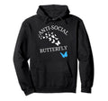 Anti Social Butterfly Funny Introvert Hoodie - Minimalist Print for Adults - T-Shirt, Sweatshirt, Hoodie