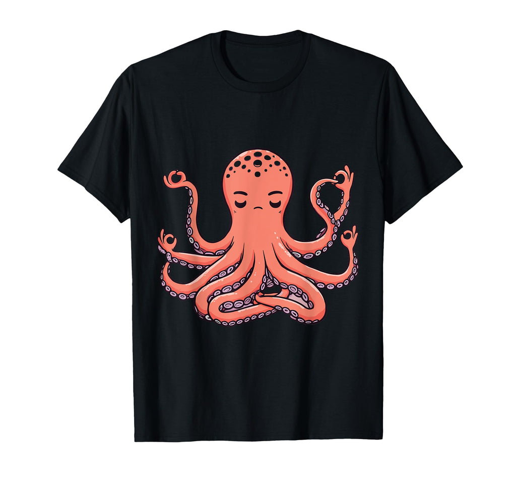 Meditation Octopus Yoga Pose Relaxing Animal T-Shirt - Graphic Print Unisex - T-Shirt, Sweatshirt, Hoodie
