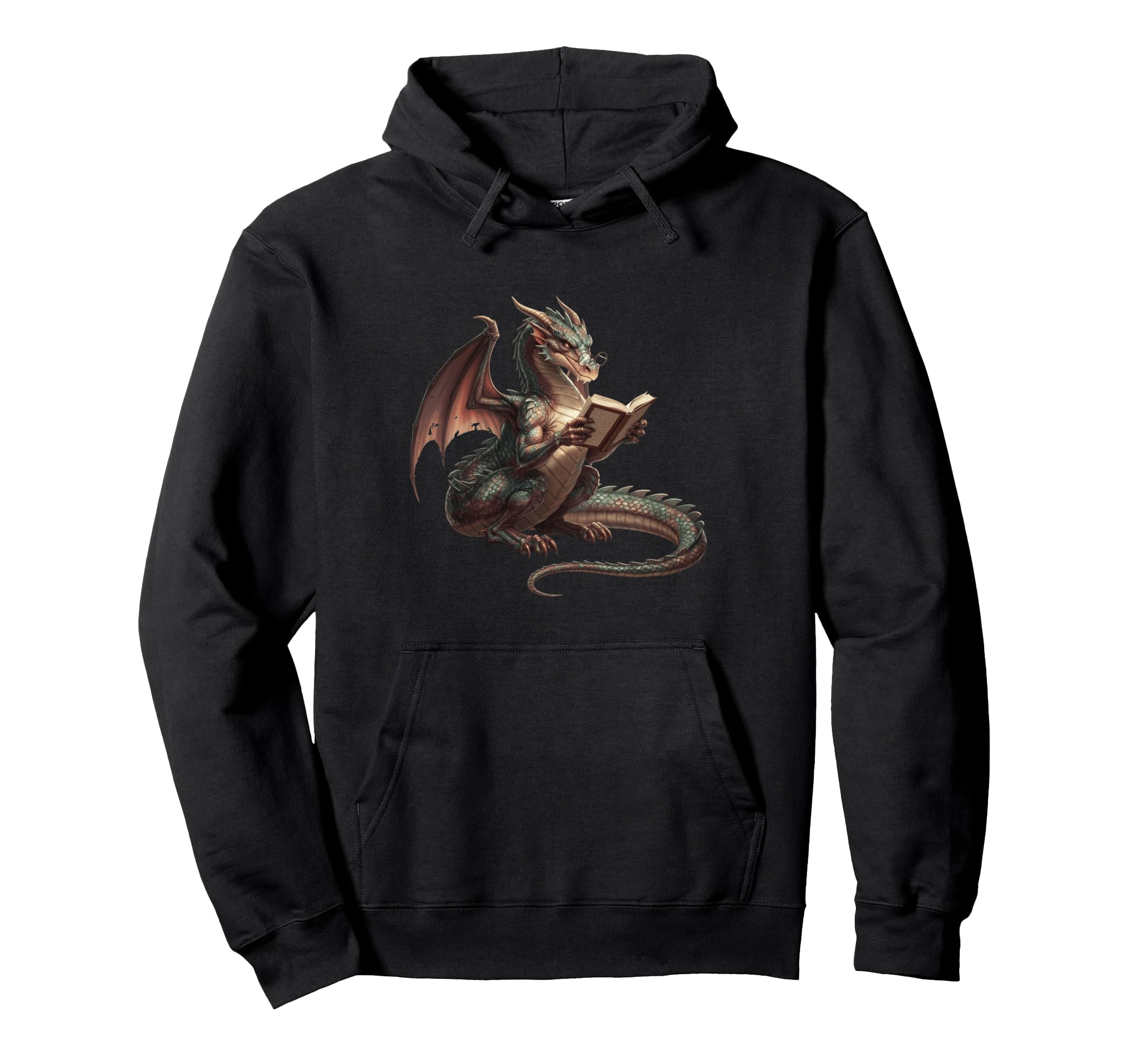 Dragon Reading Book Fantasy Bookworm Hoodie - Streetwear Style Men Women - T-Shirt, Sweatshirt, Hoodie