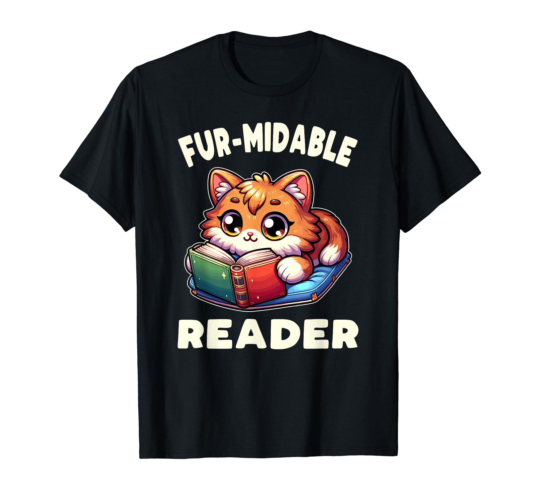 Reading Book Cat Library Reading T-Shirt - Trendy Graphic for Adults - T-Shirt, Sweatshirt, Hoodie