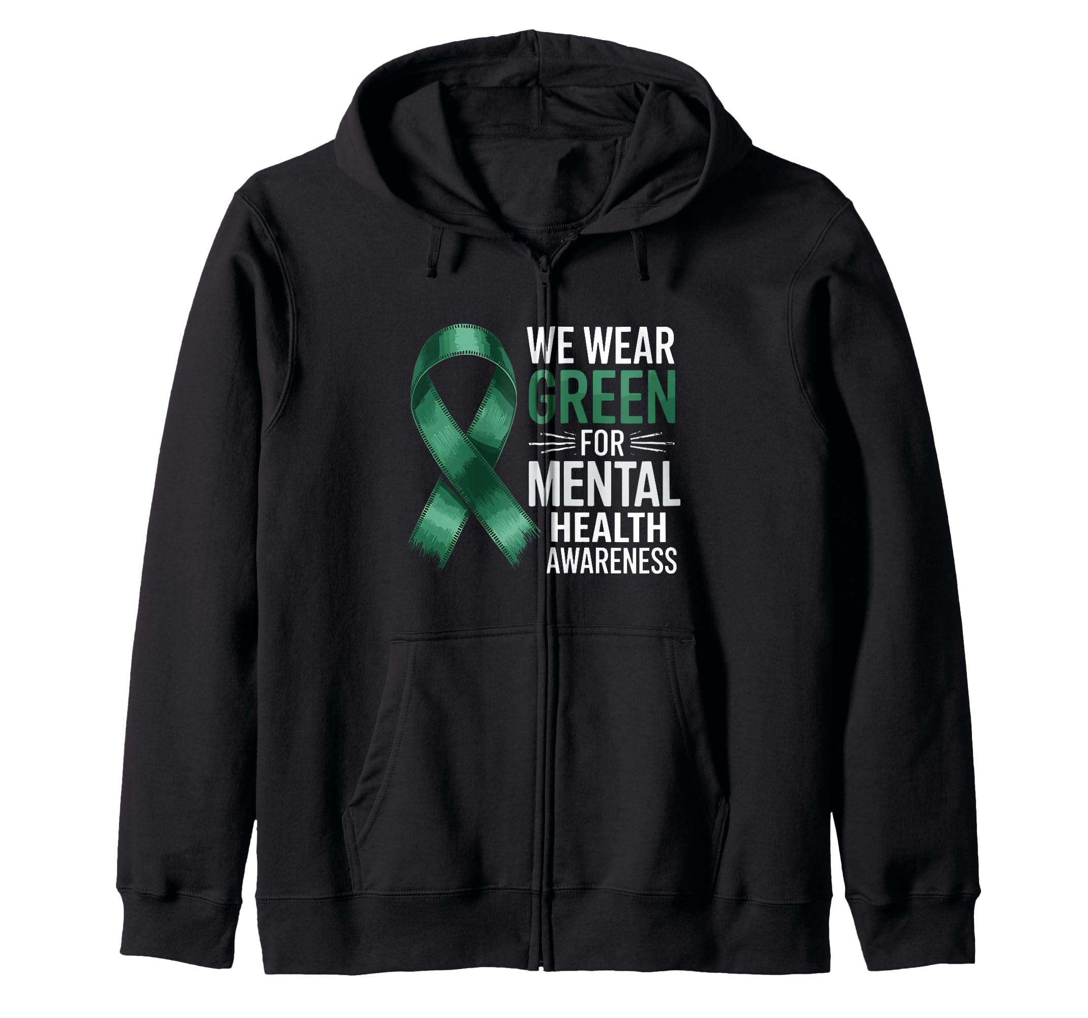 Mental Health Awareness Month Green Hoodie - Fun Novelty Design for Adults - T-Shirt, Sweatshirt, Hoodie