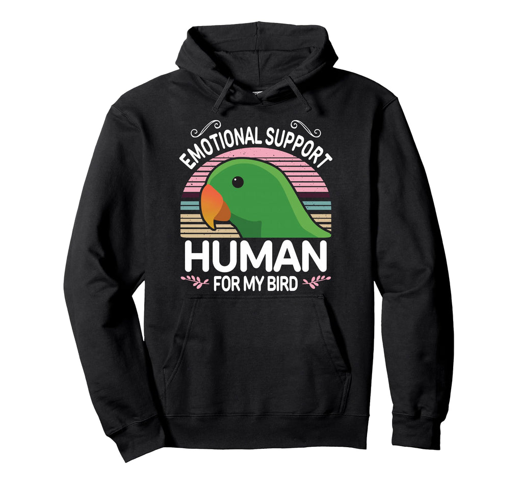 Male Eclectus Parrot Emotional Hoodie - Minimalist Print for Adults - T-Shirt, Sweatshirt, Hoodie