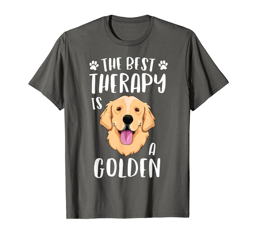 Best Therapy Is Golden Retriever T-Shirt - Custom Art Print for Adults - T-Shirt, Sweatshirt, Hoodie